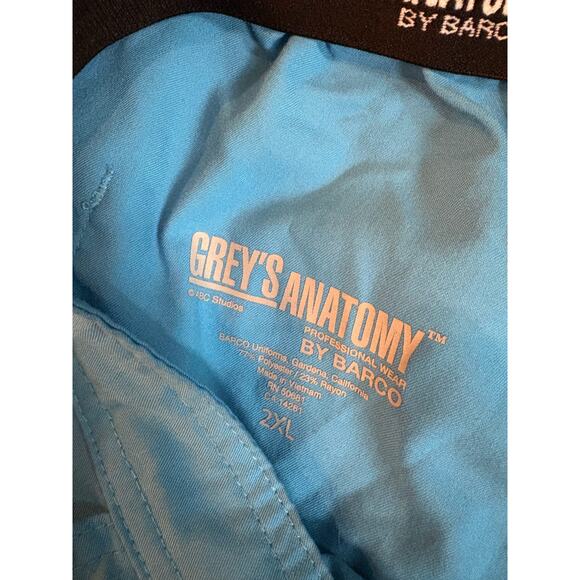 Greys Anatomy by Barco Scrub Pants 2XL Blue & Red Drawstring Waist Womens Lot 2 - Picture 10 of 12